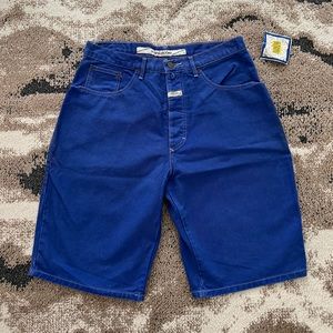 1991 deadstock marithe francois girbaud knee length shorts in royal • size 31